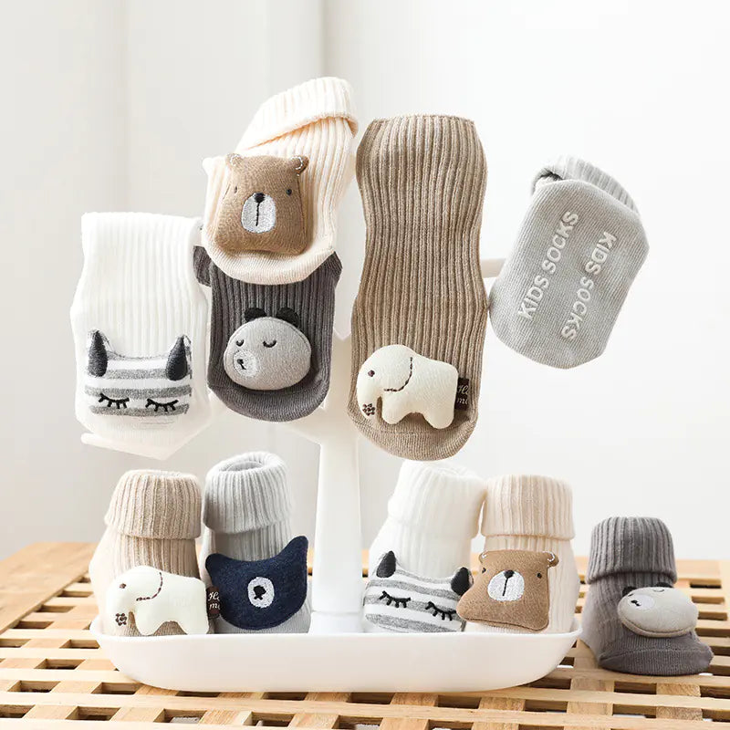 3D Cartoon Baby Socks with Non-Slip Design