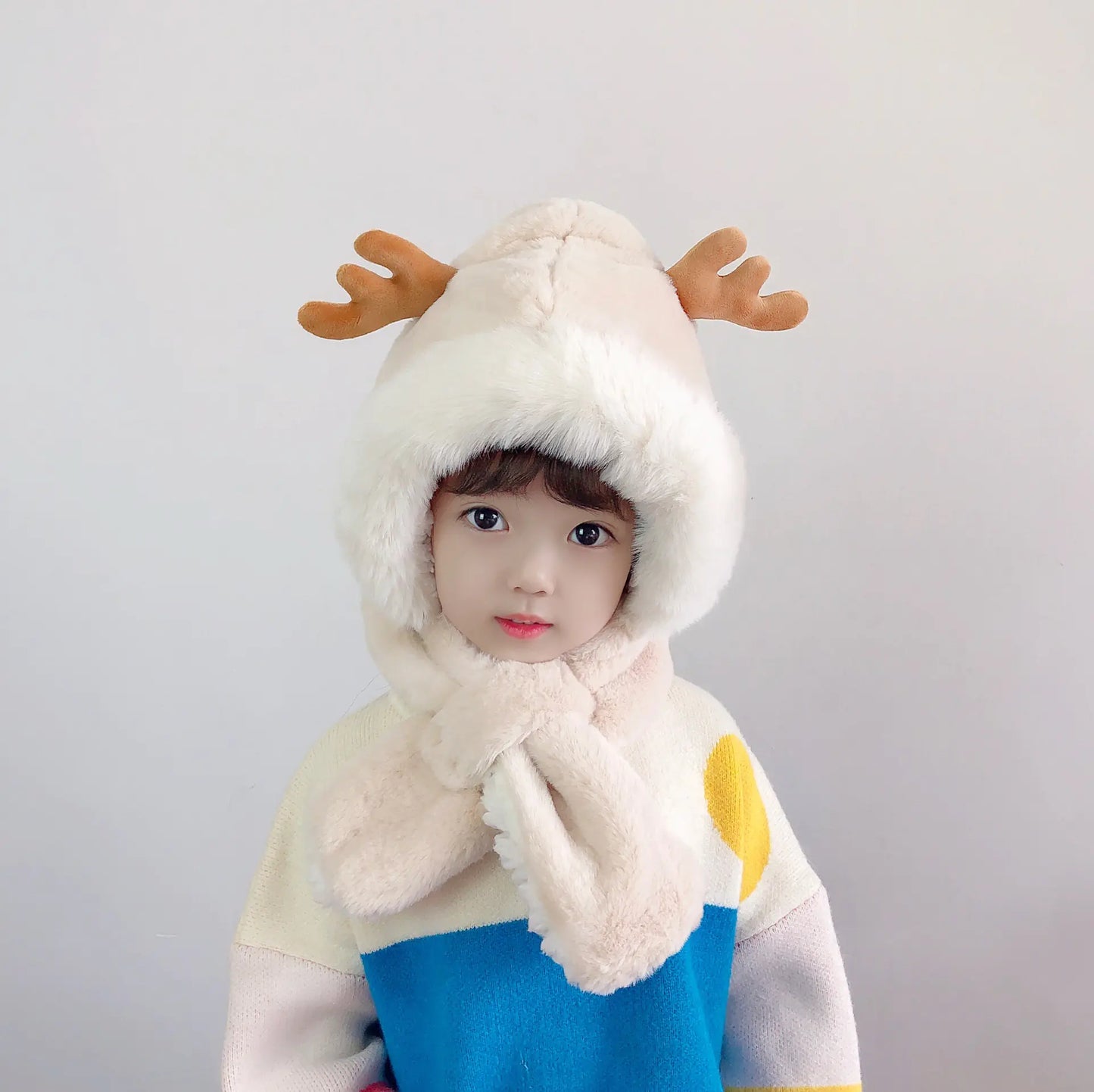 Thick Warm Children's Scarves and Hats with Cute Designs
