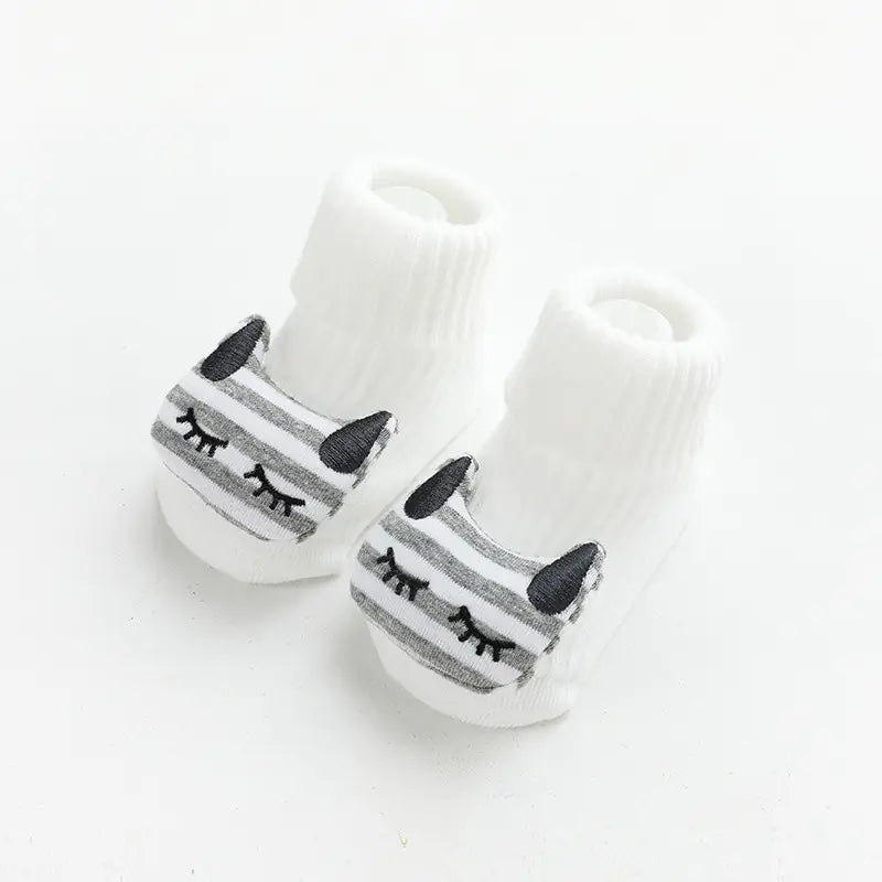3D Cartoon Baby Socks with Non-Slip Design